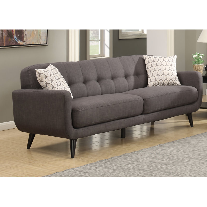 Sider Upholstered Sofa, Charcoal, 34.5" H x 85.3" W x 34.5" D