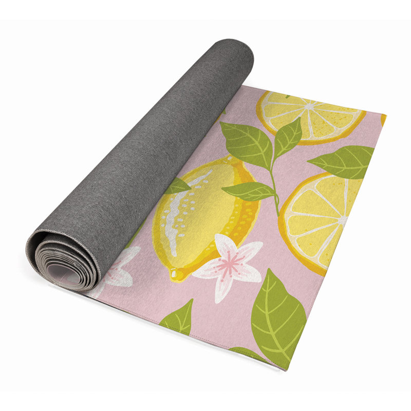 Tapis d'extérieur Lemons, Tapis de couloir 2 pi 6 po x 8 pi
