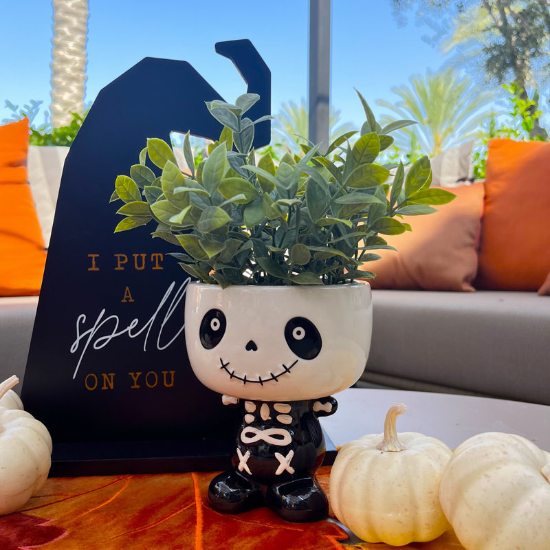 11'' Faux Eucalyptus Plant in Ceramic Planter