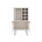 Bar Cabinet 43.1" H, with 2 Doors, 9 Shelves, and 1 Glass Panel, White Washed Oak