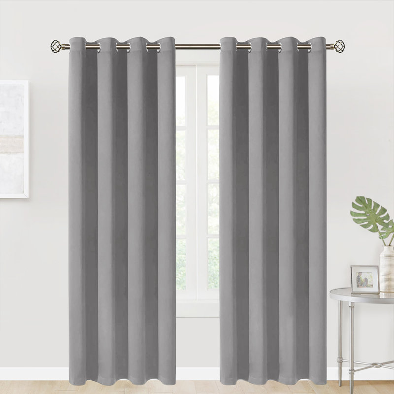 Paire de rideaux occultant et isolant avec œillets Horrell Living Room, Gris, L 52 po x L 95 po