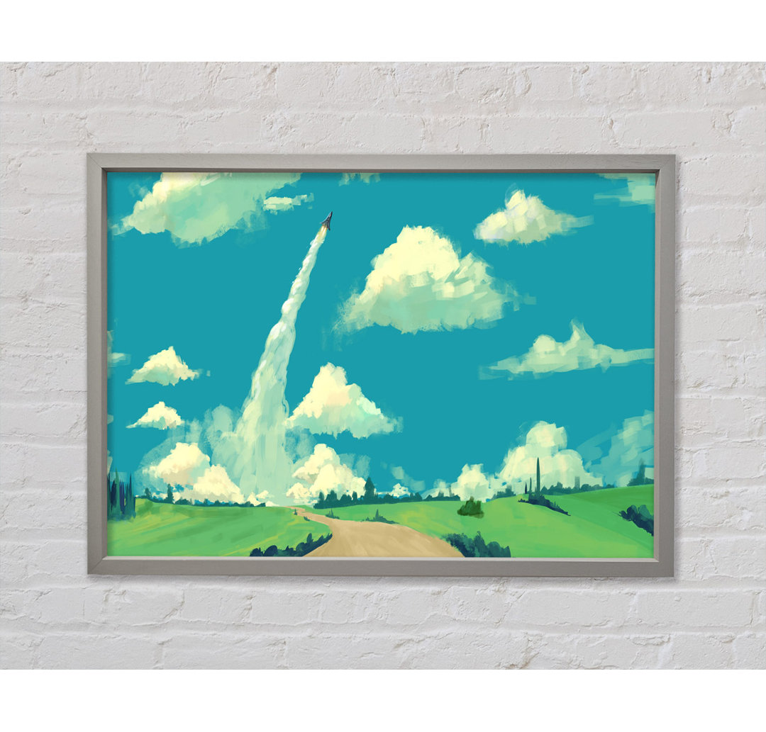 Jetting Off In The Sky - Single Picture Frame Kunstdrucke auf Leinwand