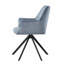 Chaise de bureau moderne, base en métal capitonnée losange bleu noir