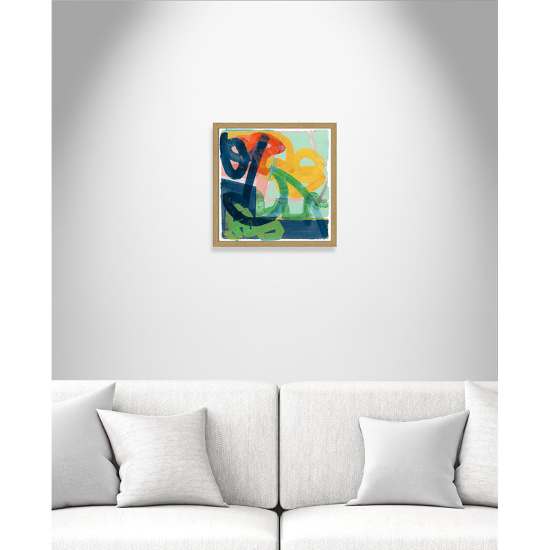 «Dwyer Link» par Cartissi - peinture encadrée, Encadré naturel, H 17 po x l 17 po x P 0,75 po