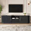 Vintage Rustic TV Stand with Sliding Wood Slatted Doors for TVs up to 75"-93824906