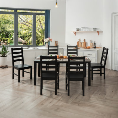 6-person Solid Wood Dining Set