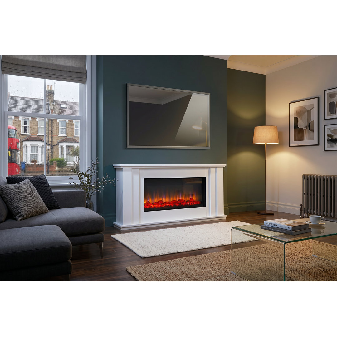 Kesgrave Suncrest 144.1cm W White Electric Fireplace