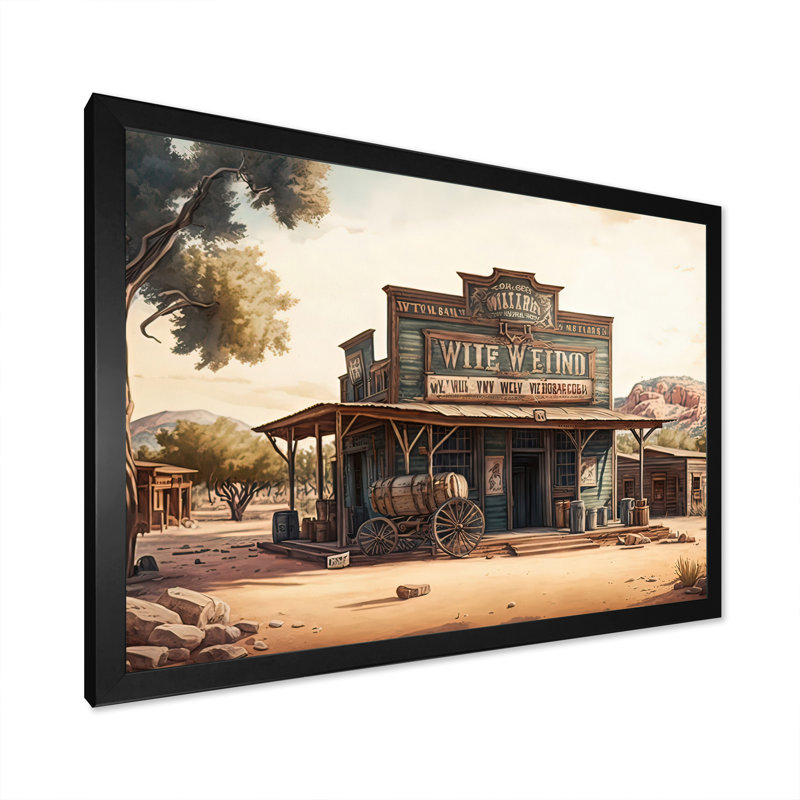Wild West Store Arizona - Impression sur toile, Cadre photo noir, H 12 po x l 20 po x P 1 po