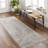 Pyrs Abstract Machine Woven Polyester Area Rug in Slate Blue/Camel-2018933812