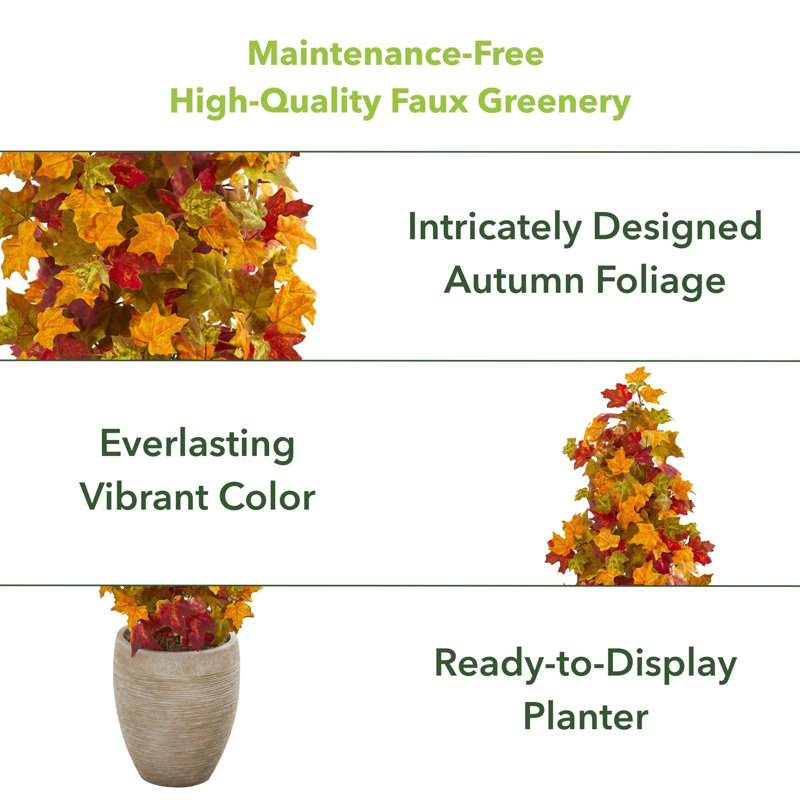 42'' Faux Maple Tree in Ceramic Planter
