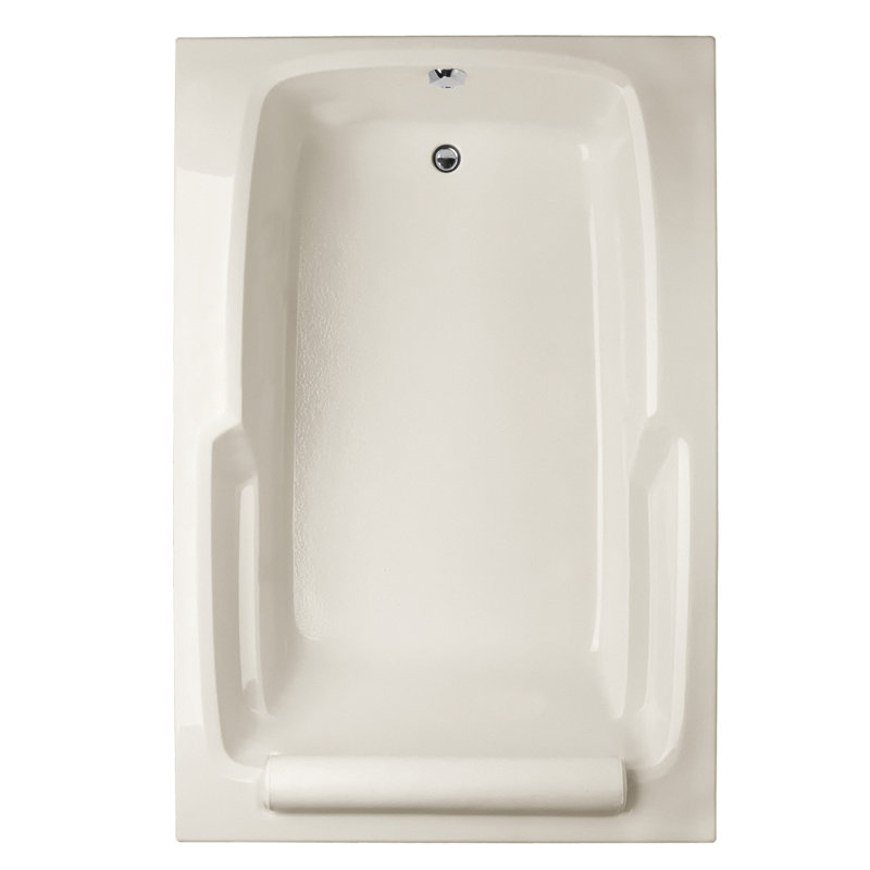 Duo 72'' L Soaking Bathtub, Bone, Polished Chrome