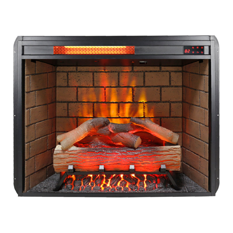 Infrared Electric Fireplace Insert with Removable Trim Kit & Crackling Sound, 27.7" H x 31.7" W x 8.2" D