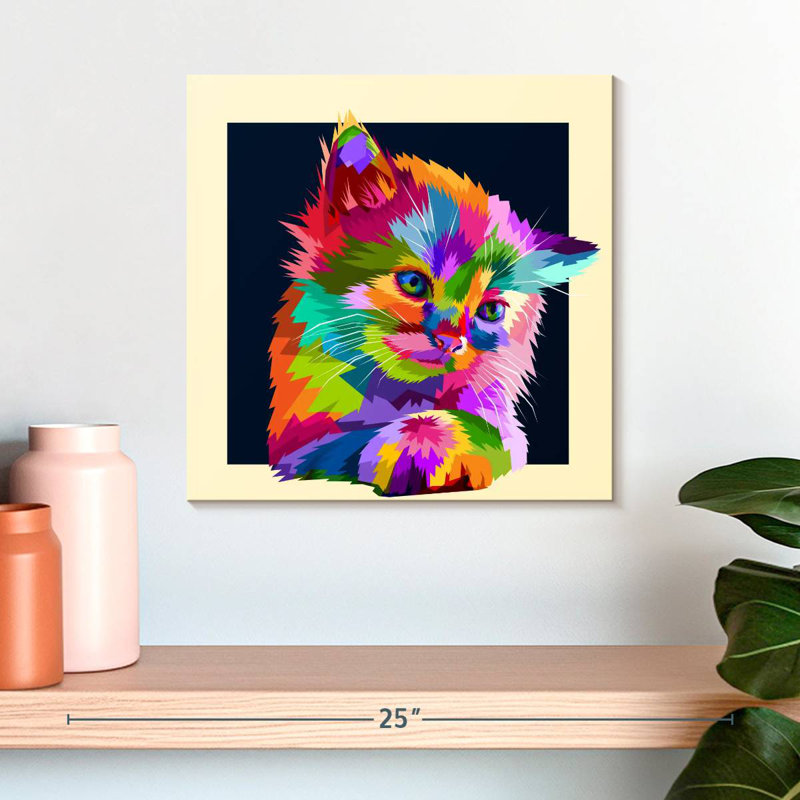 Crowle Neon Cat, 16" H x 16" W