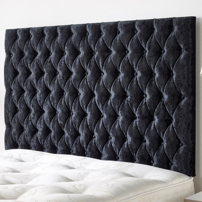 Maggie Upholstered Headboard, Double (4'6"), Black