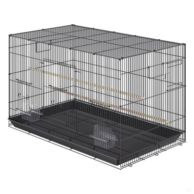 30 Inch Bird Cage, Metal Large Parakeet Cages For Cockatiels Small Parrot Budgies Lovebirds Canaries, Pet Bird Cage With Rolling Stand And Tray