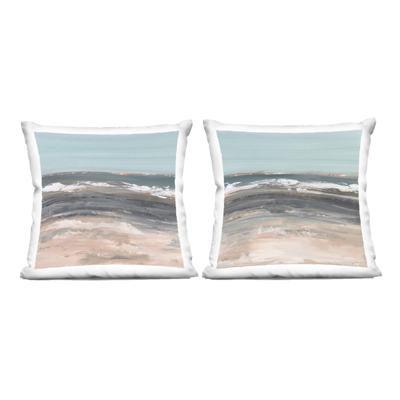 Stupell Industries Summer Waves Abstract Design by Ethan Harper  Throw Pillow (Set of 2)