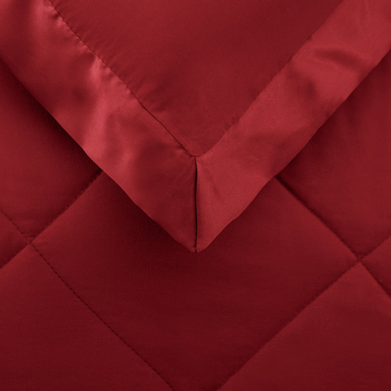 Polyester Satin Comforter, California King Comforter, Burgundy
