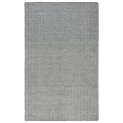 Tapis noir / blanc en laine tissé à plat à la main Rita