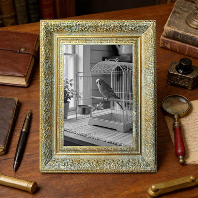 Cadre photo sophistiqué doré antique 1PC 11 po x 14 po avec fixation murale ou de table