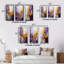 Ensemble de 3 toiles - fractale abstraite mauve doré-1177802210-1177802209