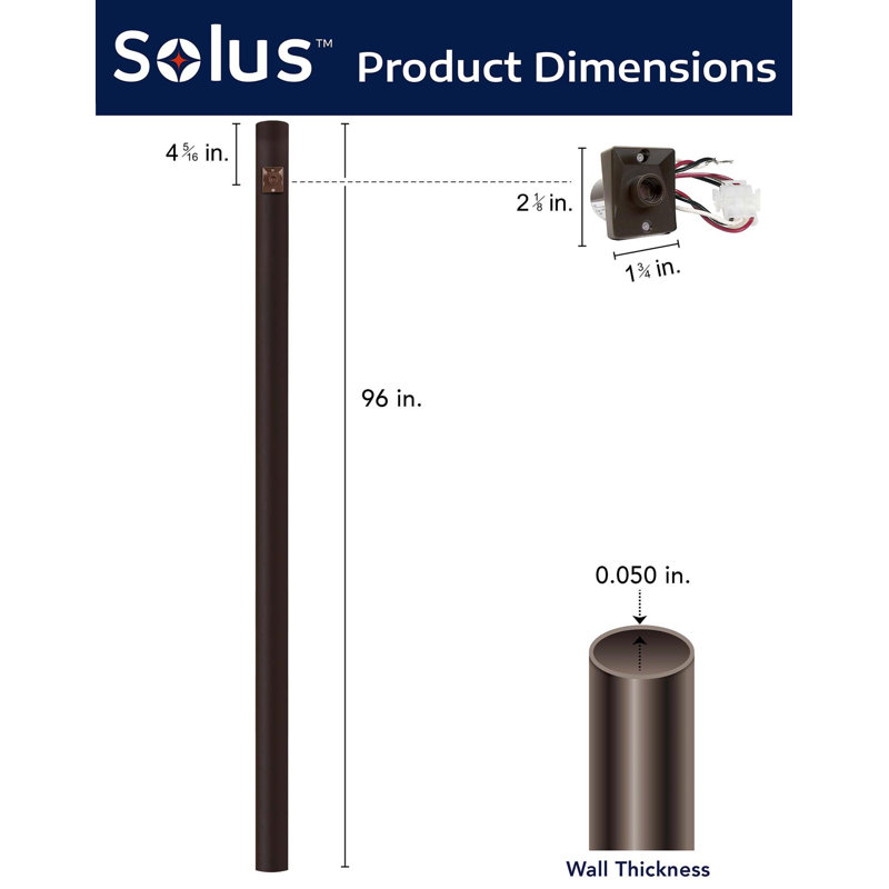 Bronze 8 ft Outdoor Lamp Post with Dusk to Dawn Sensor