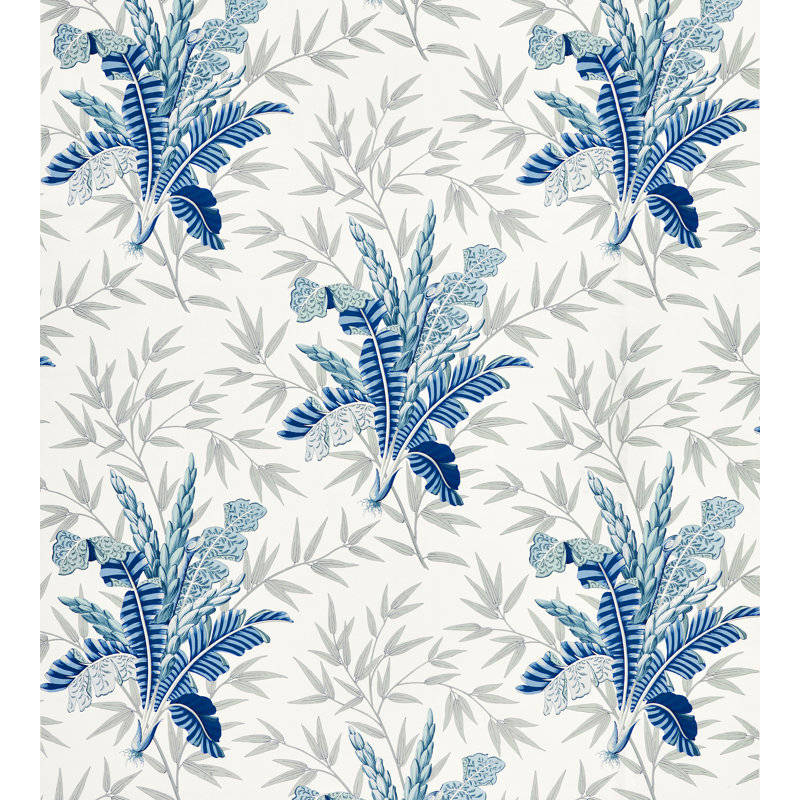 Tissu de lin malais Bahar, Porcelaine bleue