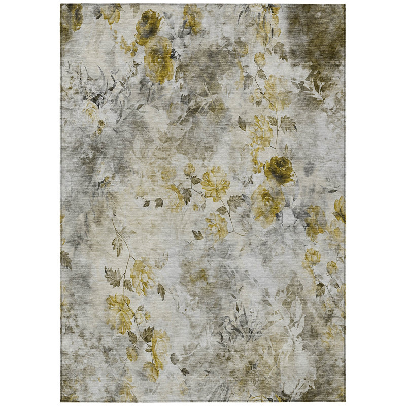 Alta Washable Floral Indoor / Outdoor Rug, Rectangle 10' x 14'