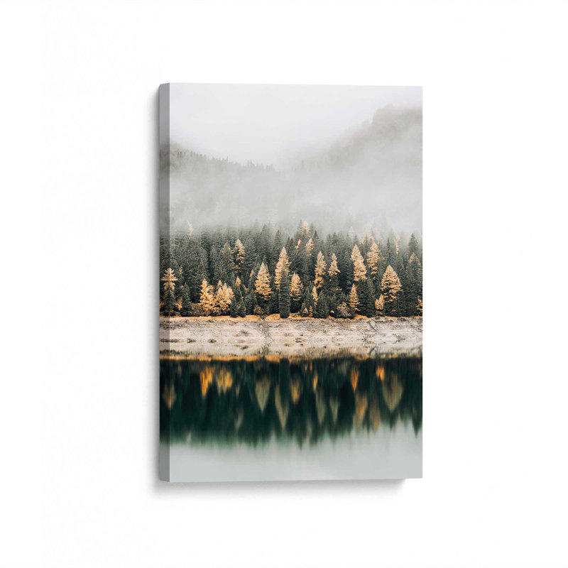 «Foggy Forest Reflection», reproduction sur toile tendue, H 18 po x l 12 po x P 1,25 po, Toile tendue