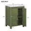 Petit meuble-lavabo de style vintage 24 po avec lavabo en céramique, 2 portes à fermeture douce, tablette réglable