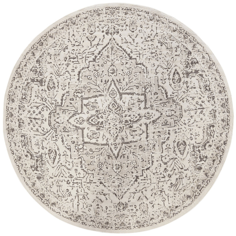 Tapis oriental à médaillon transitionnel Nimaha, Rond 7 pi 10 po