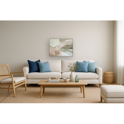 Ethereal Layers Framed Canvas Wall Art - 35" x 47" - Champagne Frame