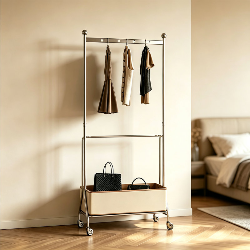 Portemanteau en acier inoxydable, Beige