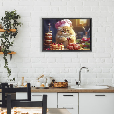 Cadre flottant Fluffy Baker Cat, design par Image World
