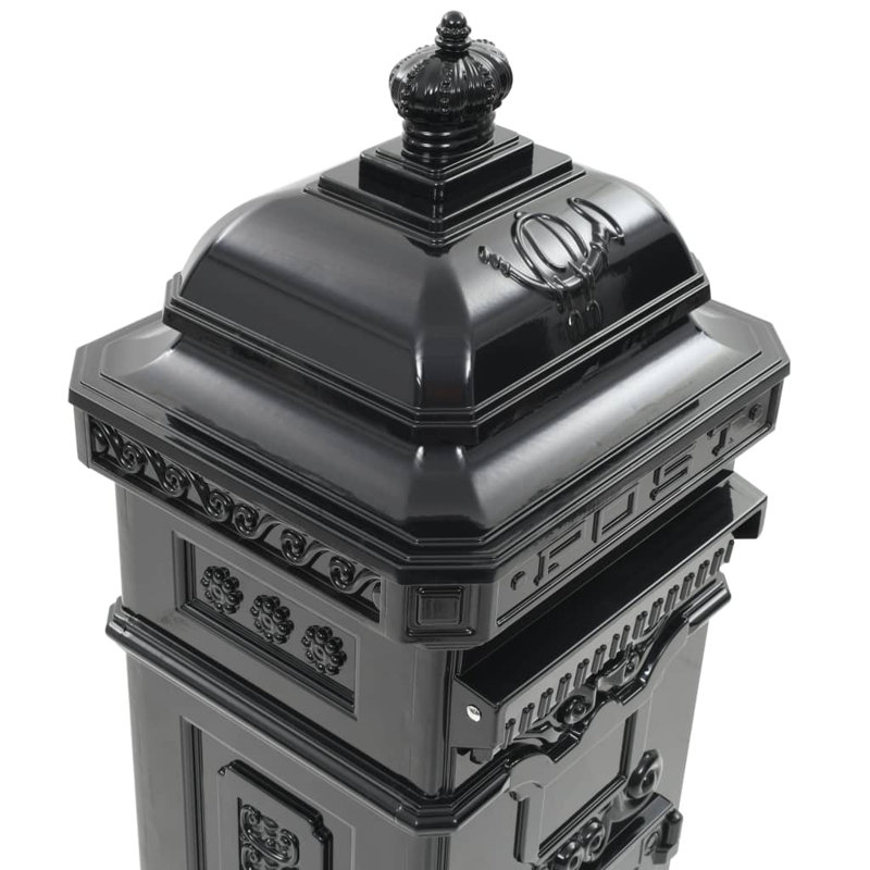 Clairview Locking Pillar Box, Black