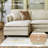 Herrick 142"W Modern Elephant Ear-Shaped Armrests Sectional Sofa with Ottoman-809724256