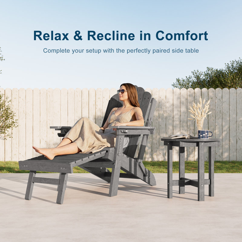 Petite table d'appoint d'extérieur, table de bout de patio en PEHD toutes saisons, table d'extérieur résistante à la décoloration pour terrasse de jardin