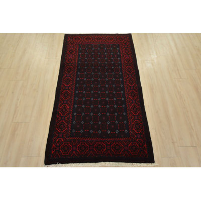 Vintage Tribal Rug 3’4” X 5’11” Blue Wool Hand-Knotted Oriental Carpet
