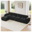 Canapé modulaire en L capitonné noir en forme de L avec repose-pieds mobile, canapé-lit Cloud Comfort-425447713