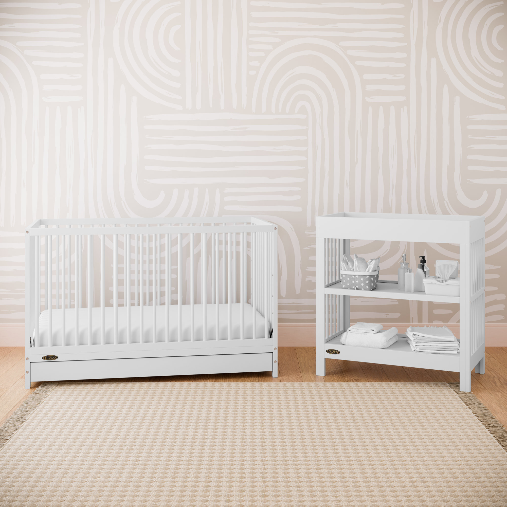 Teddi Convertible Standard 2-Piece Nursery Furniture Set, White