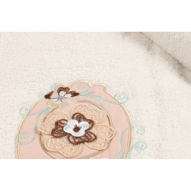 Ensemble de serviettes 100% coton 2 pièces Bera, Crème