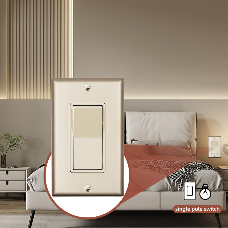 15-Amp Single Pole Light Switch,10 pack, Golden