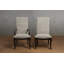 Fauteuil de salle à manger rembourré de 24 po de largeur avec garniture cloutée et structure en bois massif espresso Dows-61959823