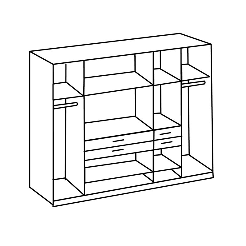 Amandus 8 Door Manufactured Wood Wardrobe, Artisan oak/graphite