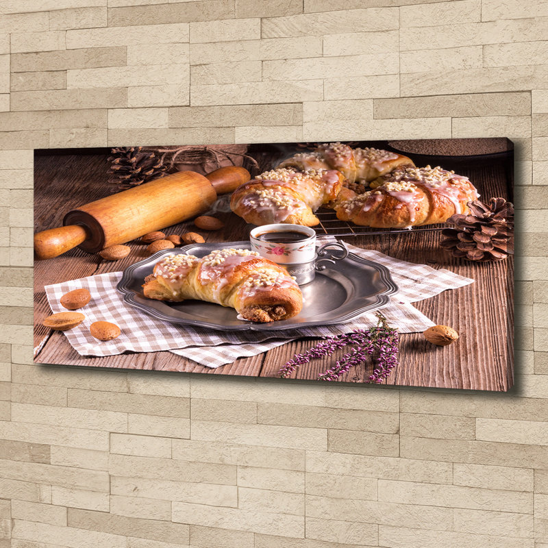 Croissants - No Frame Print, Canvas, 50cm H x 125cm W x 2cm D