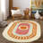 4'x6' Super Soft Non-Slip Colourful Circular Rainbow Rug,Washable