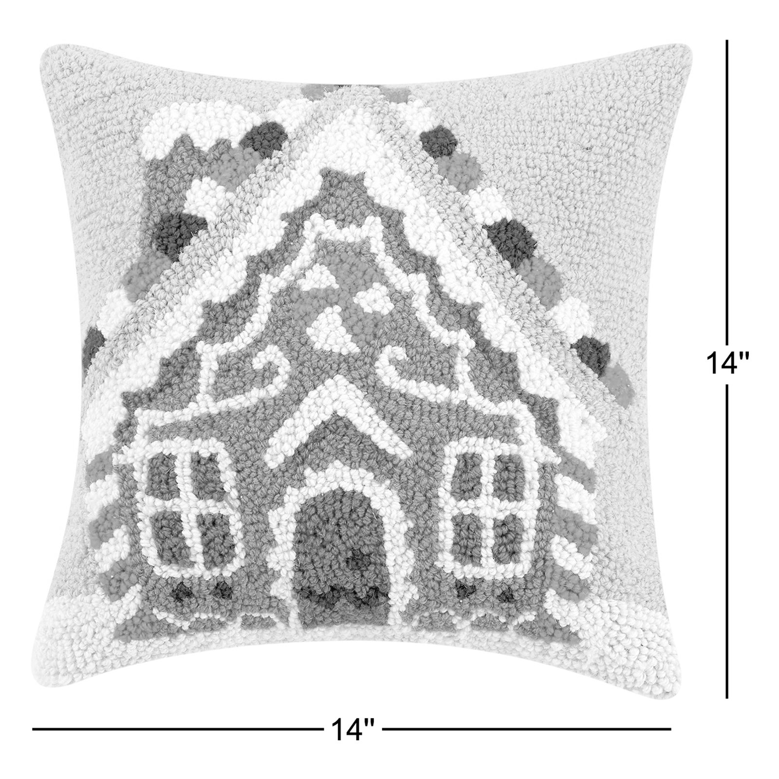 14" x 14" Gingerbread House Throw Pillow