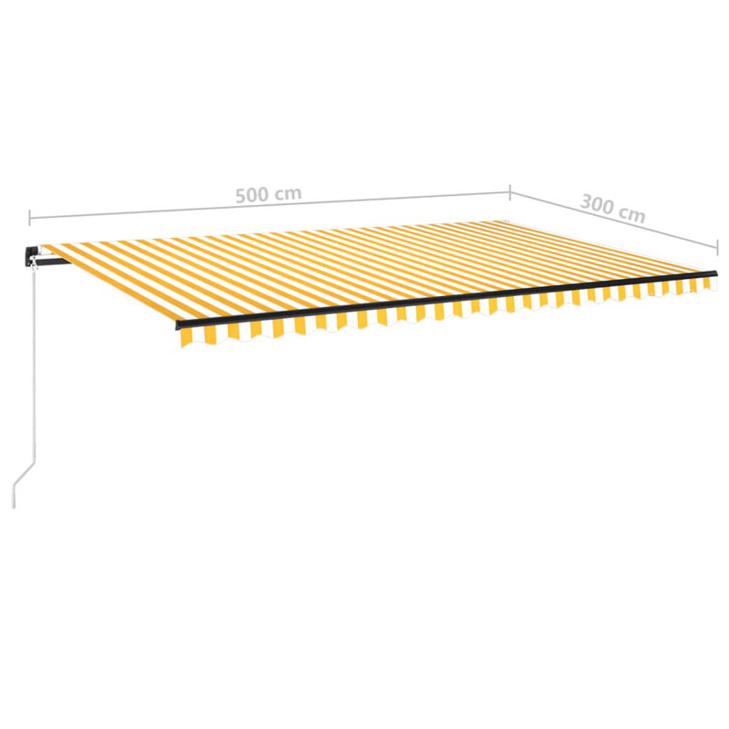 VidaXL Retractable, Yellow/White