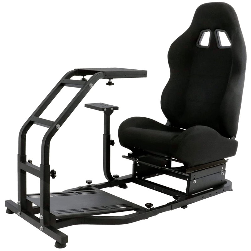 Anman Racing Simulator Stand with Seat fit Logitech Thrustmater, NO Wheel Shifter Pedal