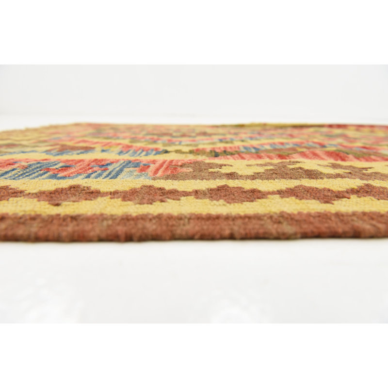 Tapis de zone en laine 3 pi 2 po x 5 pi noué la à la main one-of-kind Doorfield