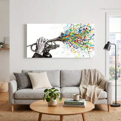 Colorful Music Canvas Wall Art Oil Painting Print Set Of 1